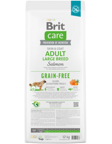BRIT CARE DOG ADULT LARGE GRAIN FREE SALMON 12KG (VERDE)