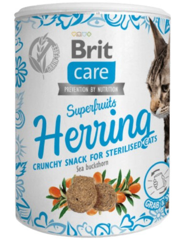 BRIT CARE CAT SNACK SUPERFRUITS HERRING STERILIZED 100 GR