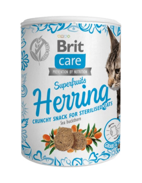 BRIT CARE CAT SNACK SUPERFRUITS HERRING STERILIZED 100 GR