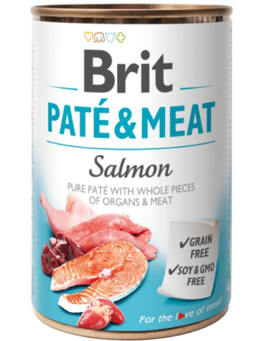 BRIT DOG PATE & MEAT SALMON 400 GR