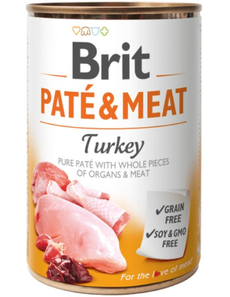 BRIT DOG PATE & MEAT TURKEY 400 GR