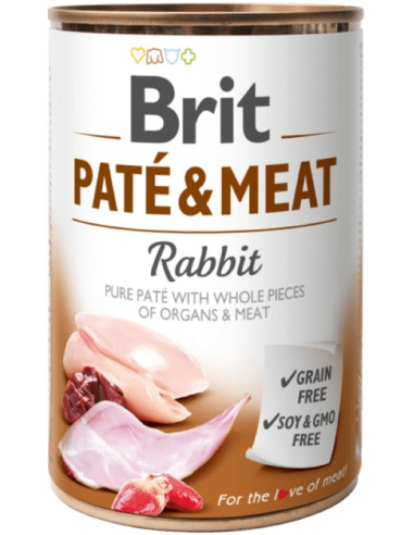 BRIT DOG PATE & MEAT RABBIT 400 GR