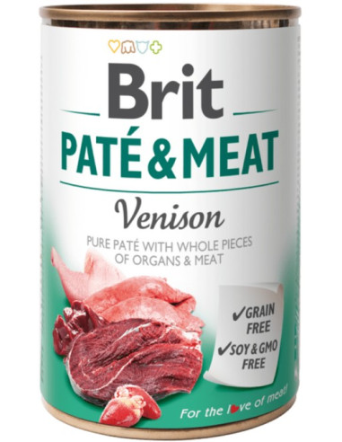 BRIT DOG PATE & MEAT VENISON 400 GR