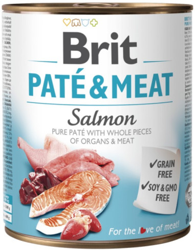 BRIT DOG PATE & MEAT SALMON 800 GR