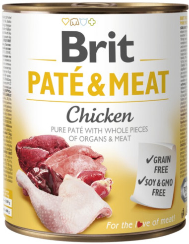BRIT DOG PATE & MEAT CHICKEN 800 GR