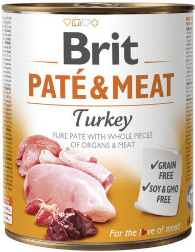 BRIT DOG PATE & MEAT TURKEY 800 GR