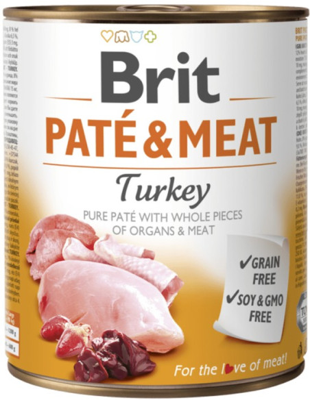 BRIT DOG PATE & MEAT TURKEY 800 GR