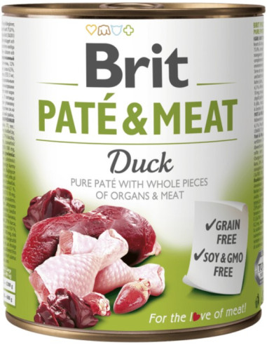 BRIT DOG PATE & MEAT DUCK 800 GR