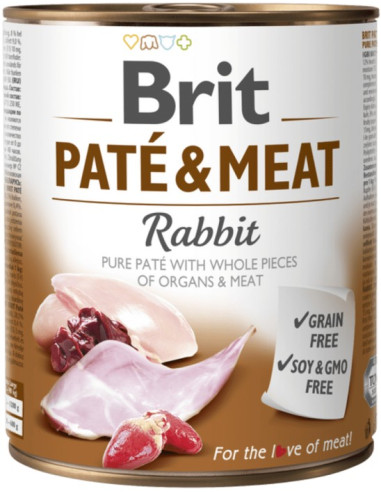 BRIT DOG PATE & MEAT RABBIT 800 GR