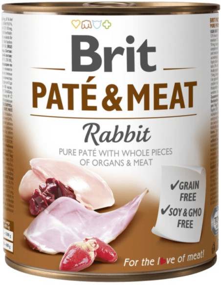 BRIT DOG PATE & MEAT RABBIT 800 GR