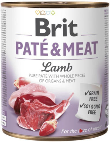 BRIT DOG PATE & MEAT LAMB 800 GR