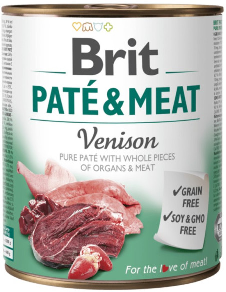BRIT DOG PATE & MEAT VENISON 800 GR