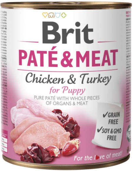 BRIT DOG PATE & MEAT FOR PUPPY 800 GR