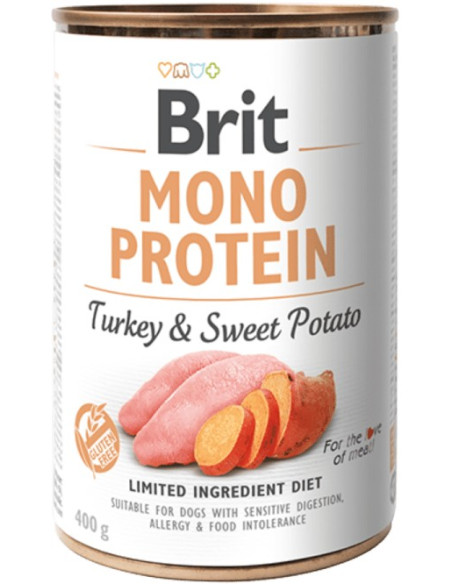 BRIT DOG MONO PROTEIN TURKEY & SWEET POTATO 400GR