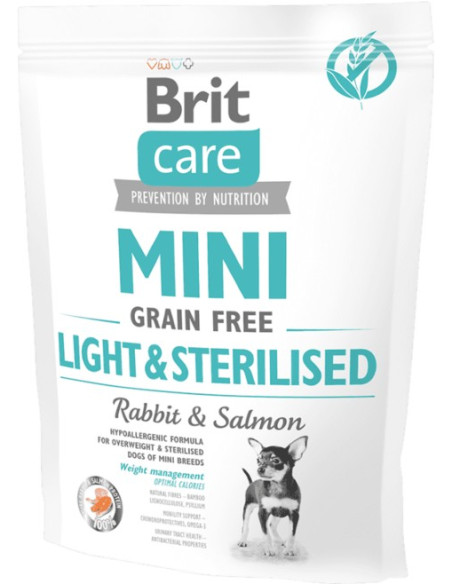 BRIT CARE DOG MINI GRAIN FREE LIGHT & STERILISED 400G
