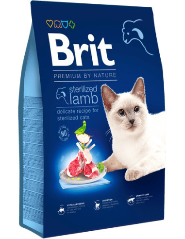 BRIT PREMIUM CAT BY NATURE STERILISED LAMB 8 KG
