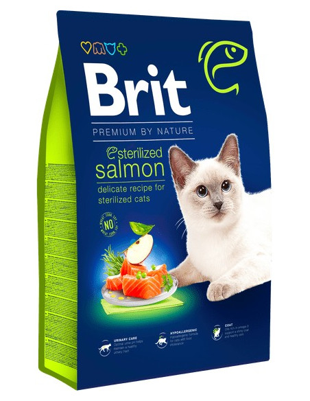 BRIT PREMIUM CAT BY NATURE STERILIZED SALMON 8 KG
