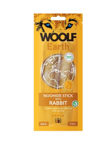 WOOLF EARTH STICKS WITH RABBIT L 85GR (10UDS)