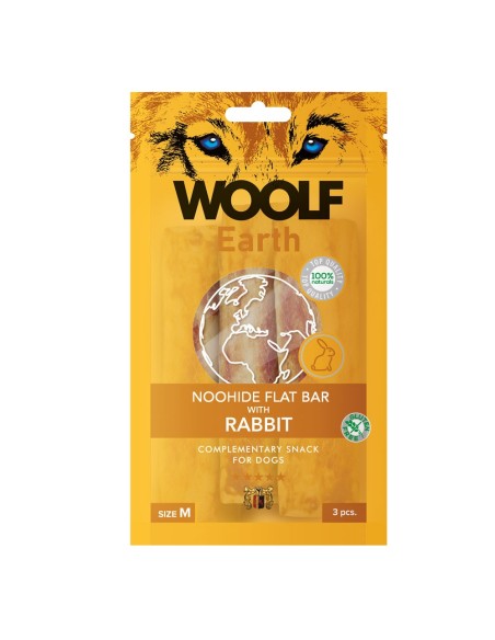 WOOLF EARTH FLAT BAR WITH RABBIT M 90GR (10UDS)