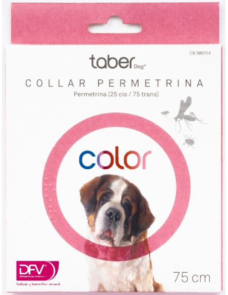 TABERDOG COLLAR PERMETRINA ROSA 75 CM
