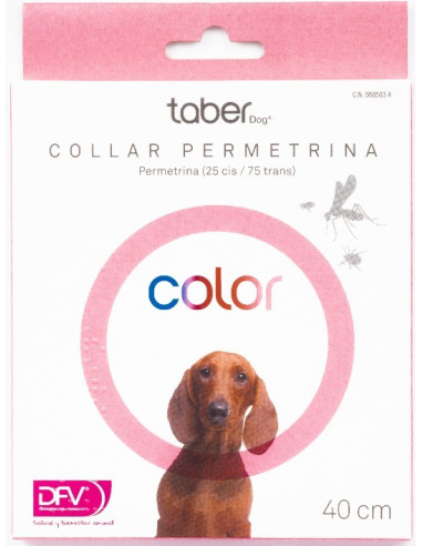 TABERDOG COLLAR PERMETRINA ROSA 40 CM