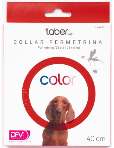 TABERDOG COLLAR PERMETRINA ROJO 40 CM