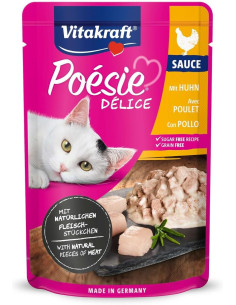 VITAKRAFT BOLSITA POÉSIE® DELICE SALSA CON TROCITOS DE POLLO 85 G (CAJA DE 23)