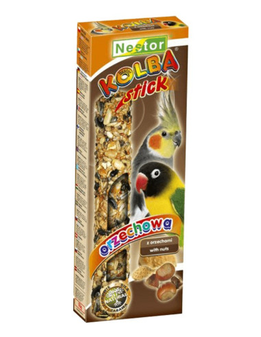 NESTOR STICK CON NUECES AGAPORNIS Y NINFAS 115G (2UNID.)