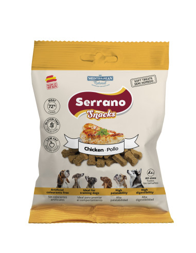 SERRANO SNACKS PARA PERROS POLLO 25X85GR