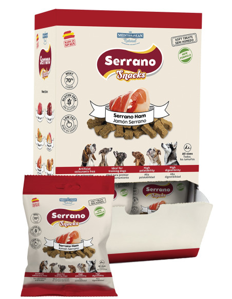 SERRANO SNACKS PARA PERROS JAMON SERRANO 25X85GR