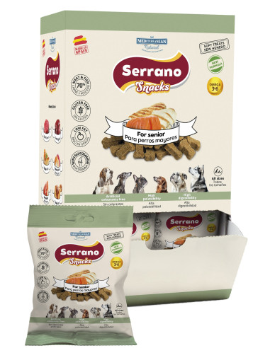 SERRANO SNACKS PARA PERROS SENIOR 25X85GR