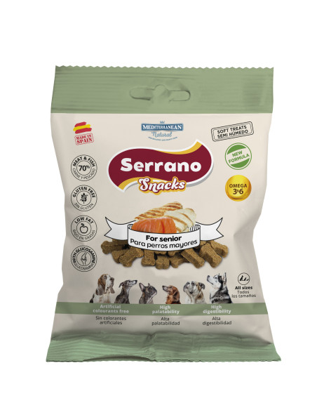 SERRANO SNACKS PARA PERROS SENIOR 25X85GR