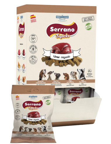 SERRANO SNACKS PARA PERROS HIGADO 25X85GR