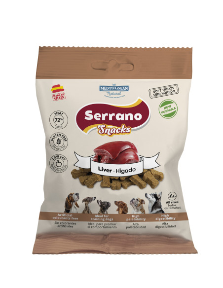SERRANO SNACKS PARA PERROS HIGADO 25X85GR