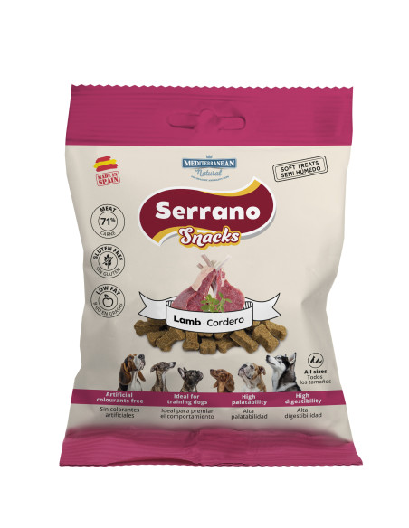 SERRANO SNACKS PARA PERROS CORDERO 25X85GR