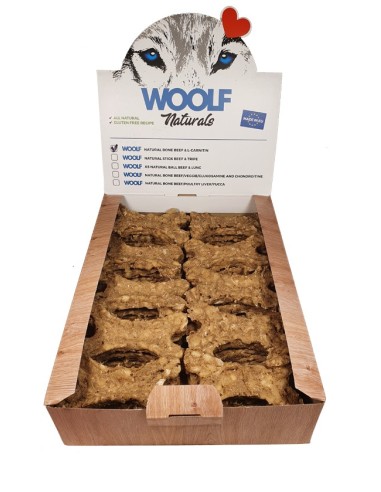 WOOLF NATURALS HUESOS TERNERA Y L-CARNITINA 24GR 30UDS/CAJA