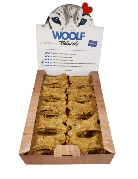 WOOLF NATURALS HUESOS TERNERA/VEGETALES/GLUCOSAMINA 30UDS/CAJA