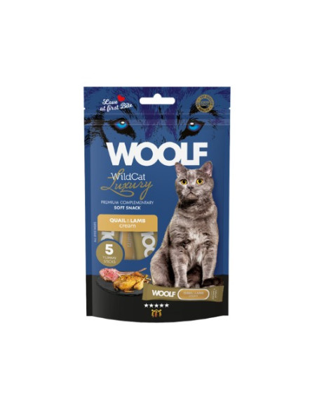 WOOLF WILDCAT LUXURY CREMA CODORNIZ CON CORDERO 70GR (5X14GR)