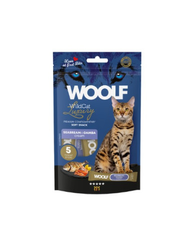 WOOLF WILDCAT LUXURY CREMA DORADA CON GAMBAS 70GR (5X14GR) (15 DISPLAY)