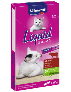 VT CAT LIQUID SNACK TERNERA CON INULINA 90 G (CAJA DE 11)