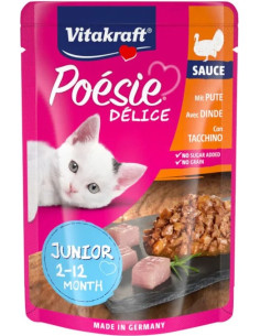 VITAKRAFT BOLSITAS POÉSIE® DELICE JUNIOR CON JUGOSA PECHUGA DE PAVO 85 G (CAJA DE 23)