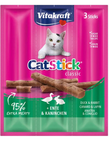 VT CAT STICK® PATO Y CONEJO 18 G  (3 UDS.) (CAJA DE 20)