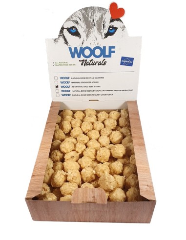 WOOLF NATURALS BOLITAS TERNERA Y PULMÓN 900GR/CAJA APROX 150UDS
