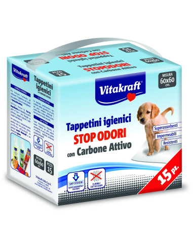 VT EMPAPADOR PERRO Y GATO CON CARBON ACTIVO 60X60 CM, 15 UND. (CAJA DE 8)