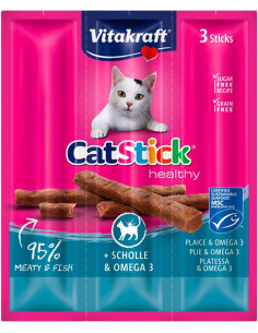 VT CAT STICK® PESCADO Y  OMEGA 3  18 (3 UDS.) (CAJA DE 20)