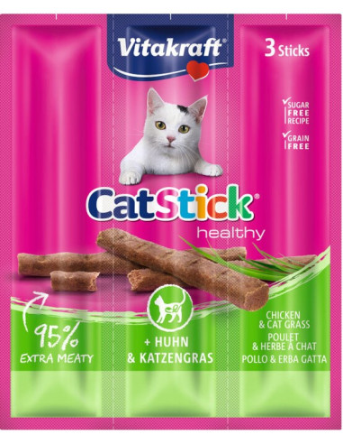 VT CAT STICK® POLLO CON HIERBA GATERA  18 G (3 UDS.) (CAJA DE 20)