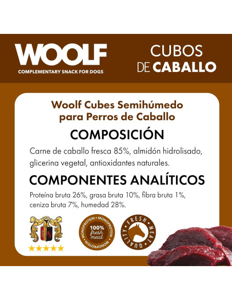 WOOLF SEMIHUMEDO MONOPROTEICO CABALLO 100GR
