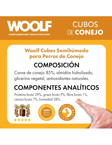 WOOLF SEMIHUMEDO MONOPROTEICO CONEJO 100GR