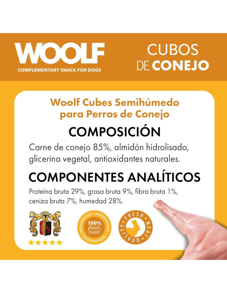 WOOLF SEMIHUMEDO MONOPROTEICO CONEJO 100GR