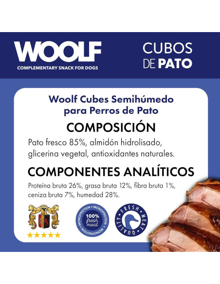 WOOLF SEMIHUMEDO MONOPROTEICO PATO 100GR